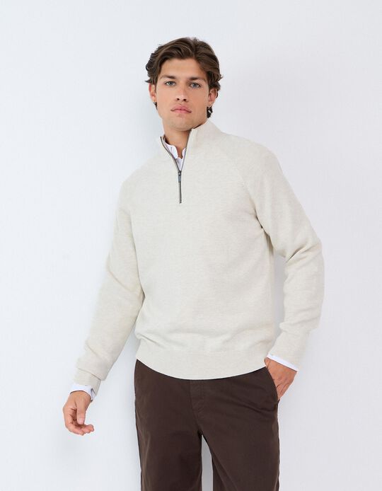 Comprar Online Sweatshirt De Malha, Homem, Bege Claro