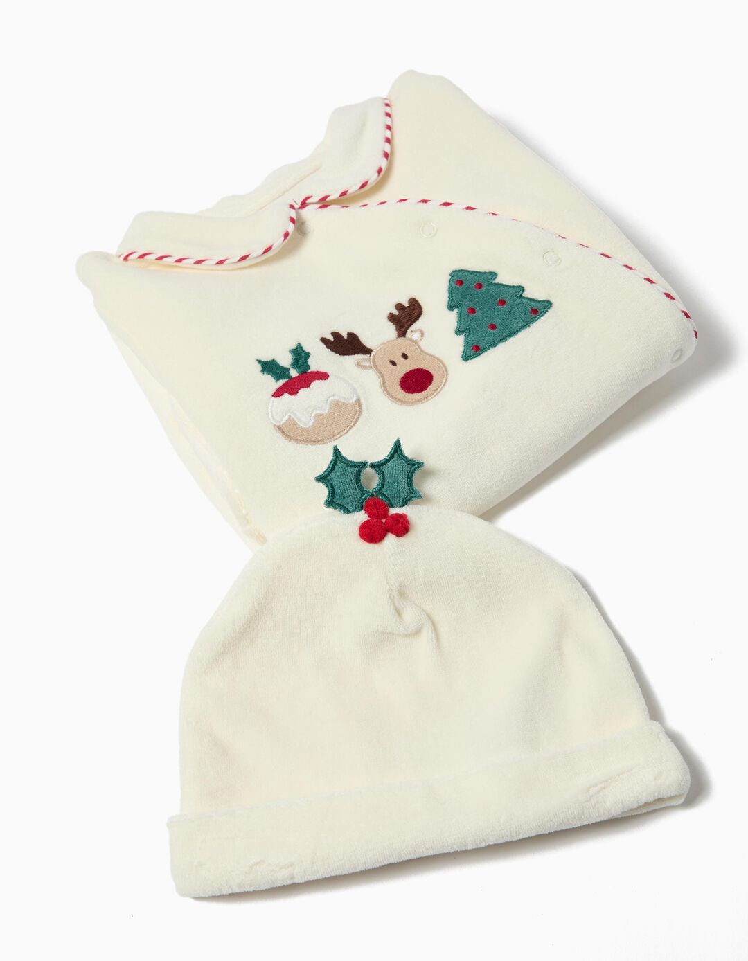 Babygrow Natal com Gorro, Recém-Nascido, Bege 