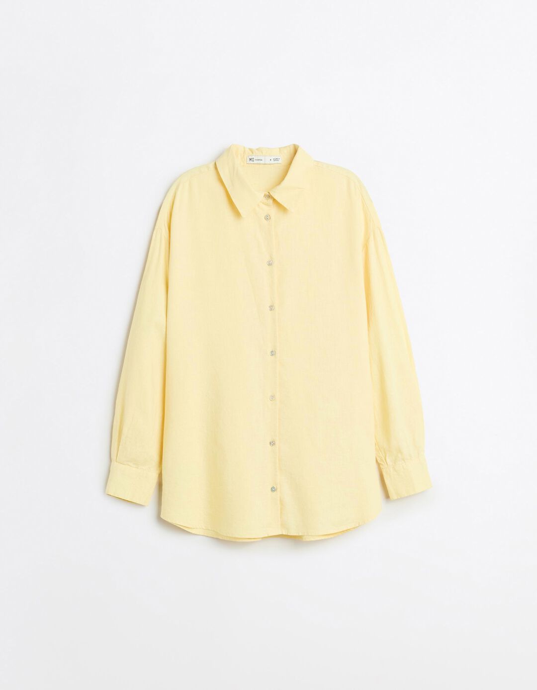 Camisa com Linho, Mulher, Amarelo Claro