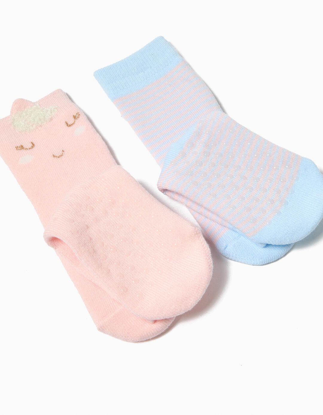 Pack 2 Pares de Meias, Antiderrapantes, Menina, Multicor