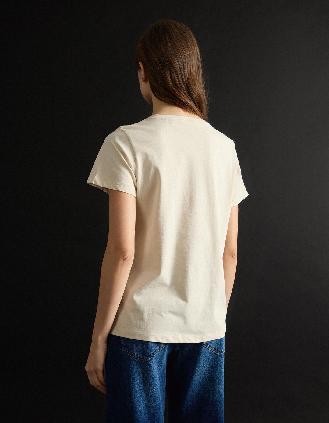 T-shirt, Mulher, Bege Claro