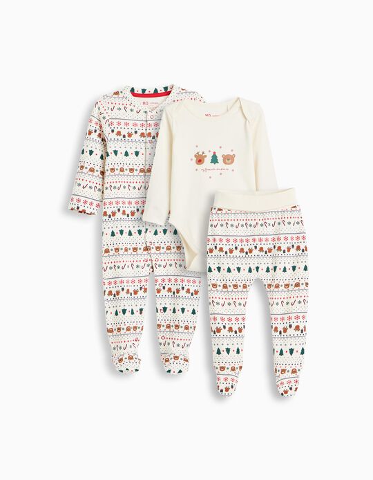 Comprar Online Conjunto 3 Pe&ccedil;as Natal, Menino, Bege Claro