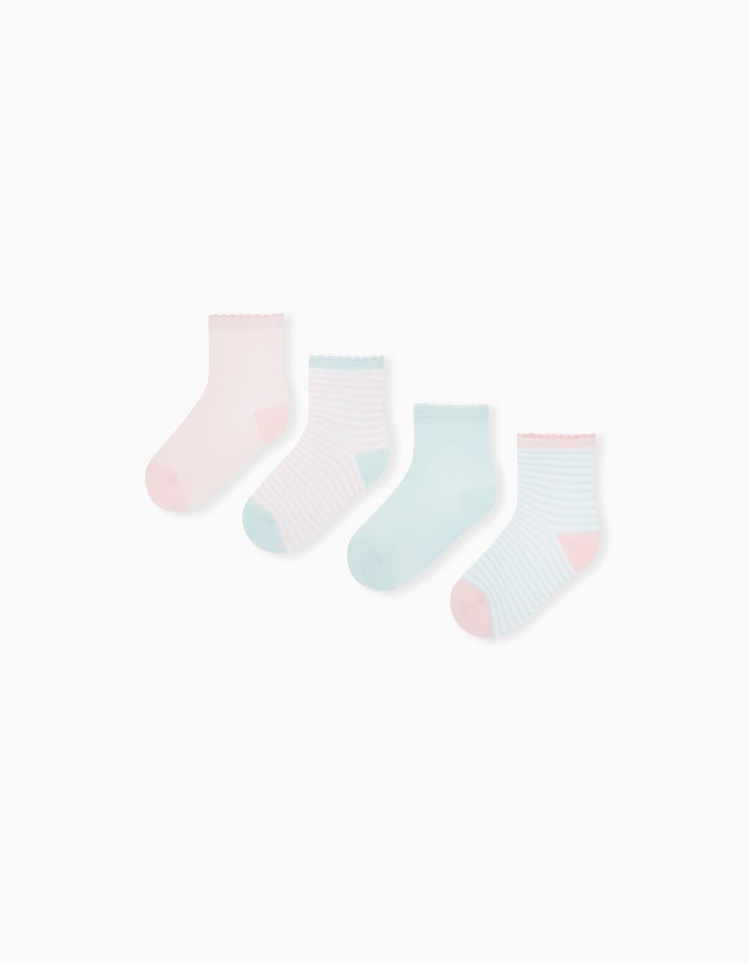 4 Pairs of Socks Pack, Girls, Multicolour