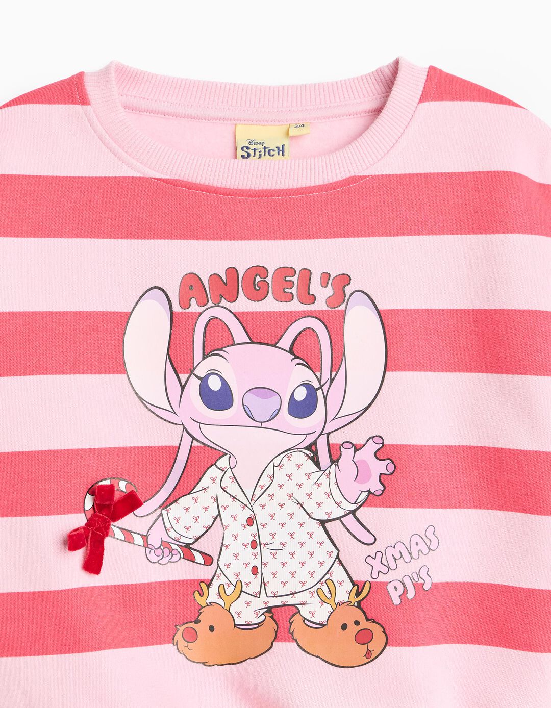 Sweatshirt &Agrave;s Riscas 'Stitch' &copy;Disney, Menina, Rosa Claro