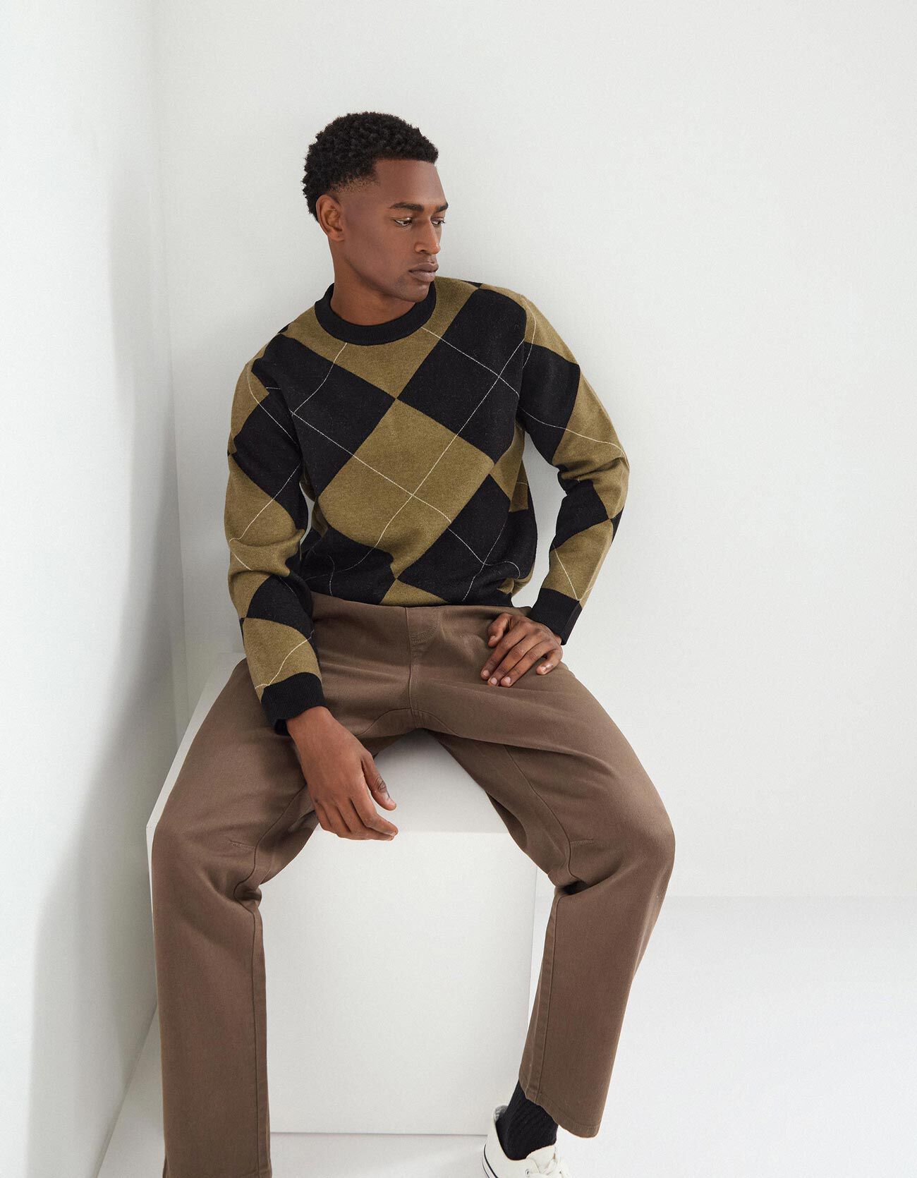 Comprar Online Camisola de Malha, Homem, Castanho