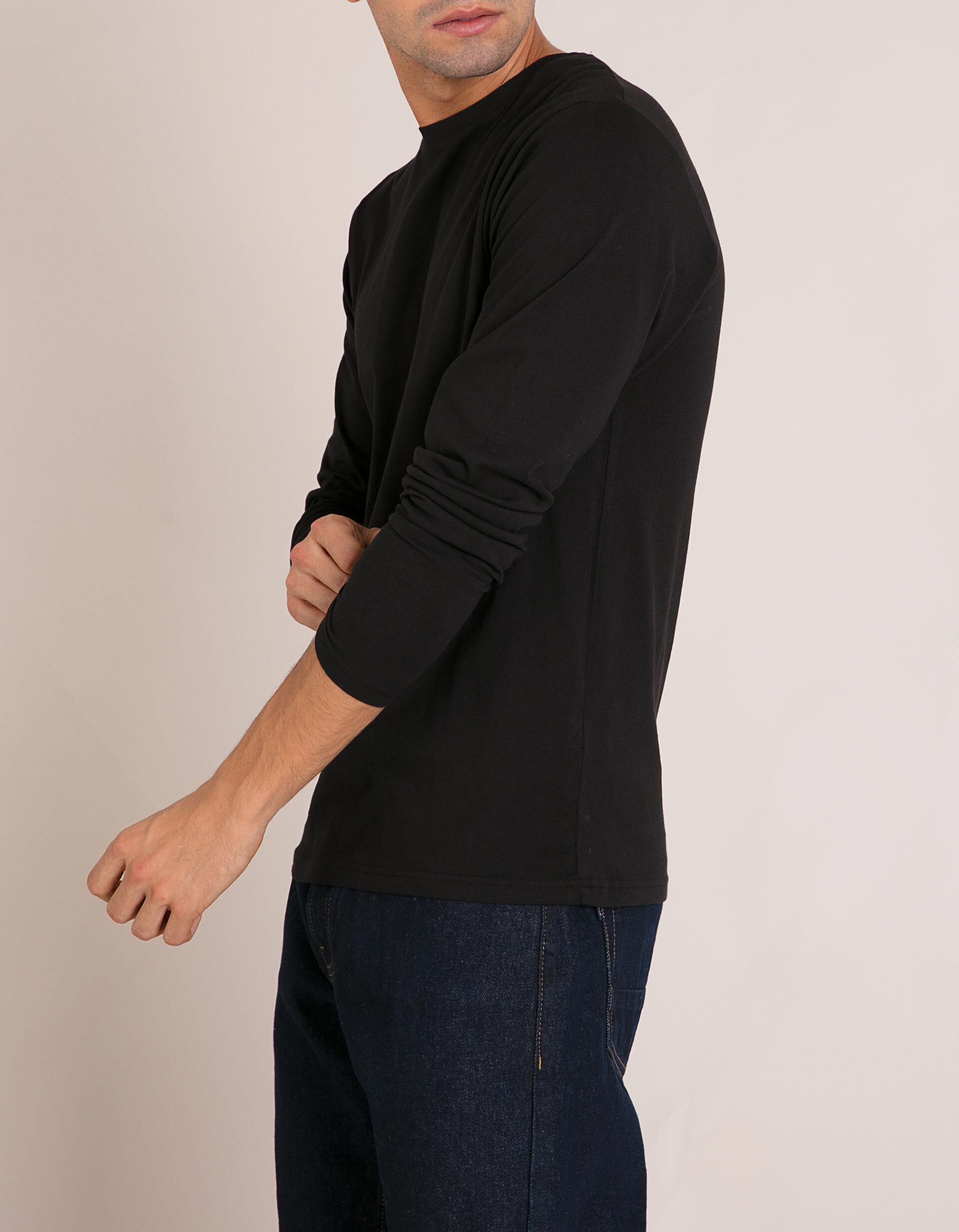 T-Shirt Manga Comprida Preta | MO Online