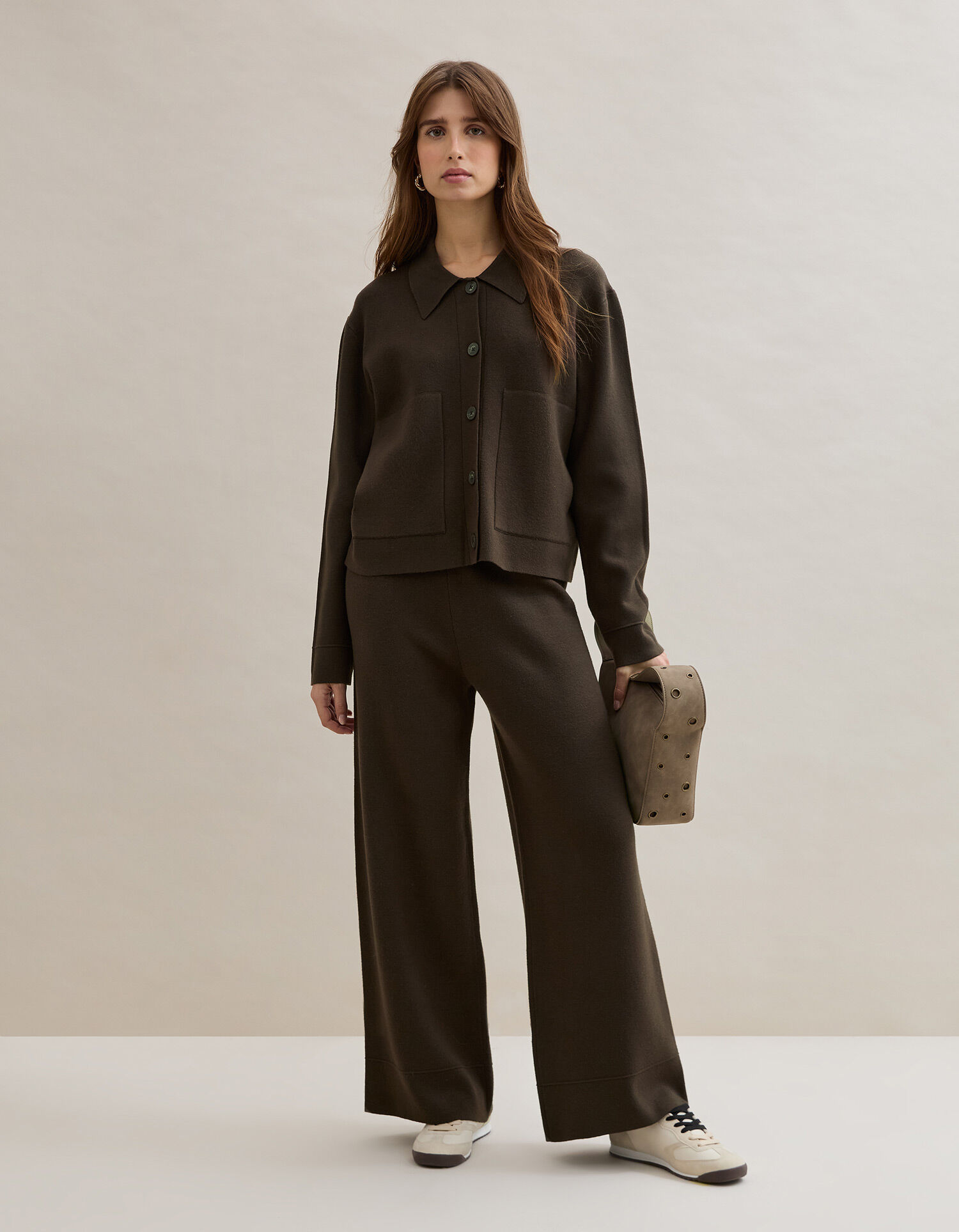 Casaco de Malha, Mulher, Castanho Escuro