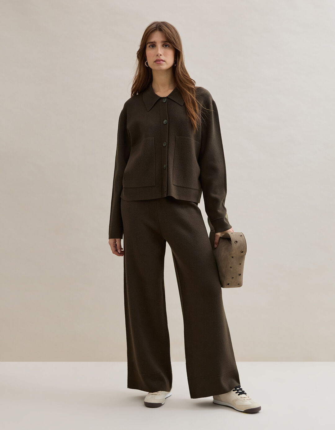 Casaco de Malha, Mulher, Castanho Escuro