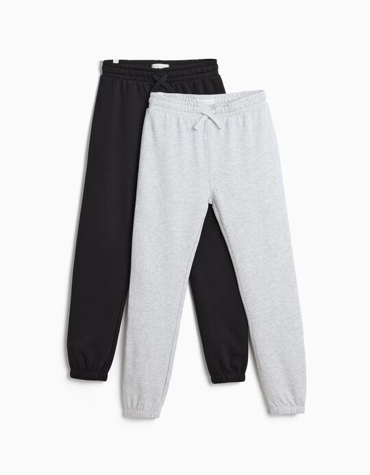 Comprar Online Pack 2 Joggings De Felpa, Menino, Cinzento Claro