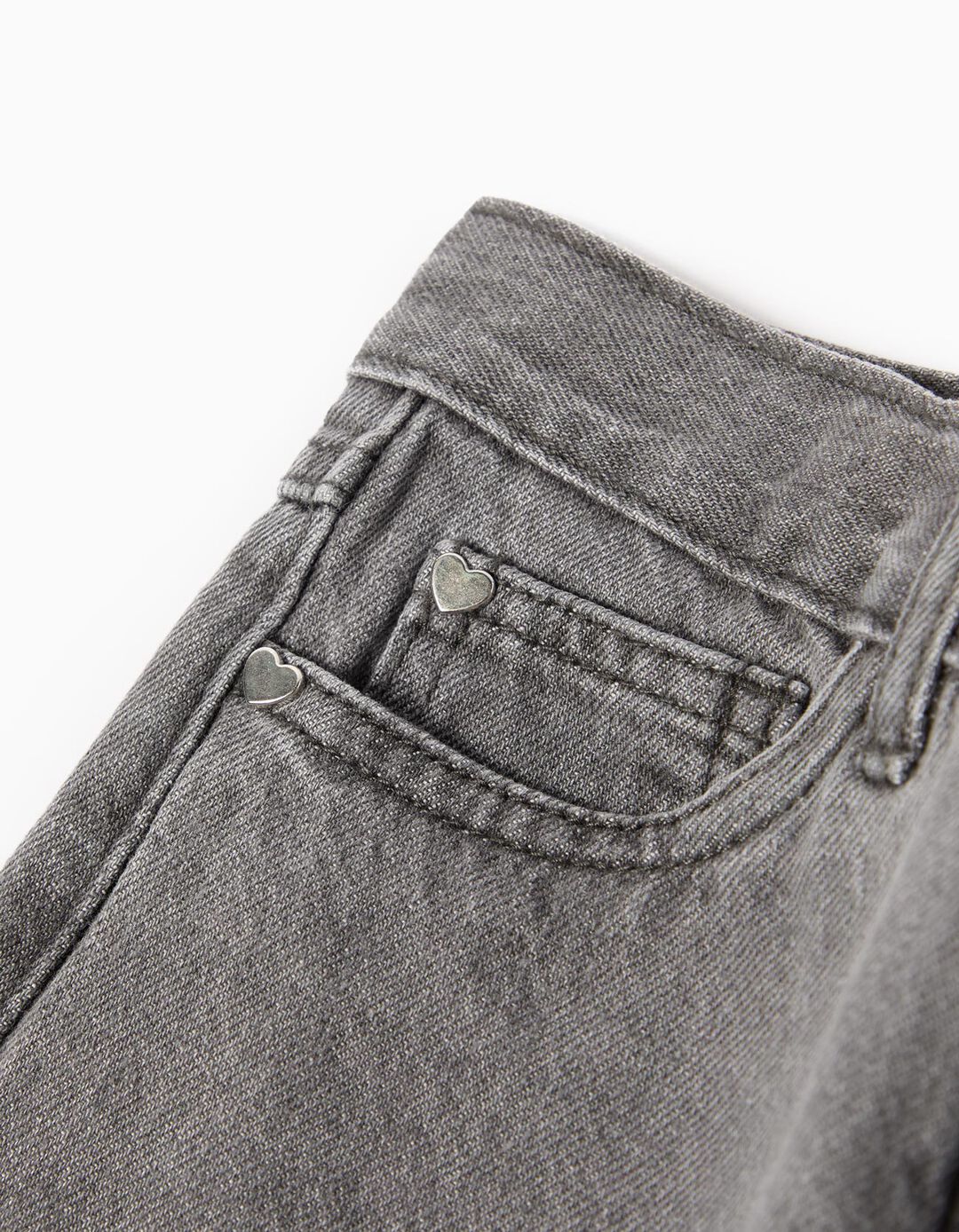 Calças de Ganga Wide Leg, Menina, Cinzento Escuro