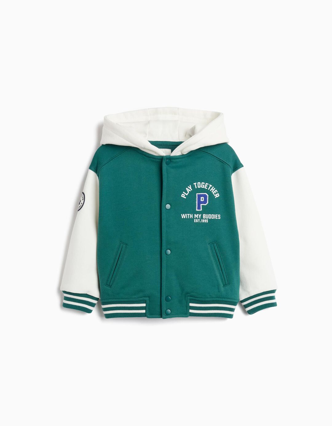 Bomber De Felpa, Menino, Verde Escuro