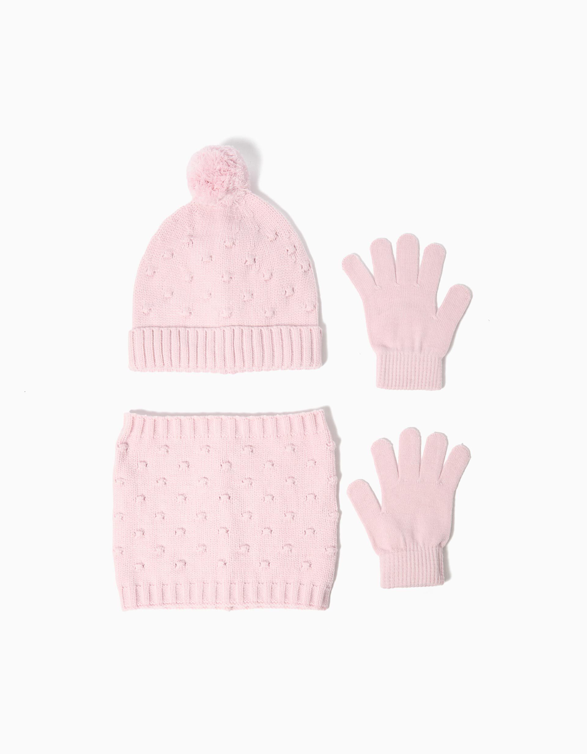 Comprar Online Conjunto Gorro, Gola e Luvas, Menina, Rosa