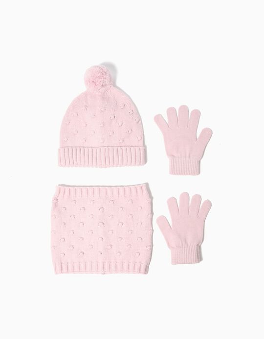 Comprar Online Conjunto Gorro, Gola e Luvas, Menina, Rosa