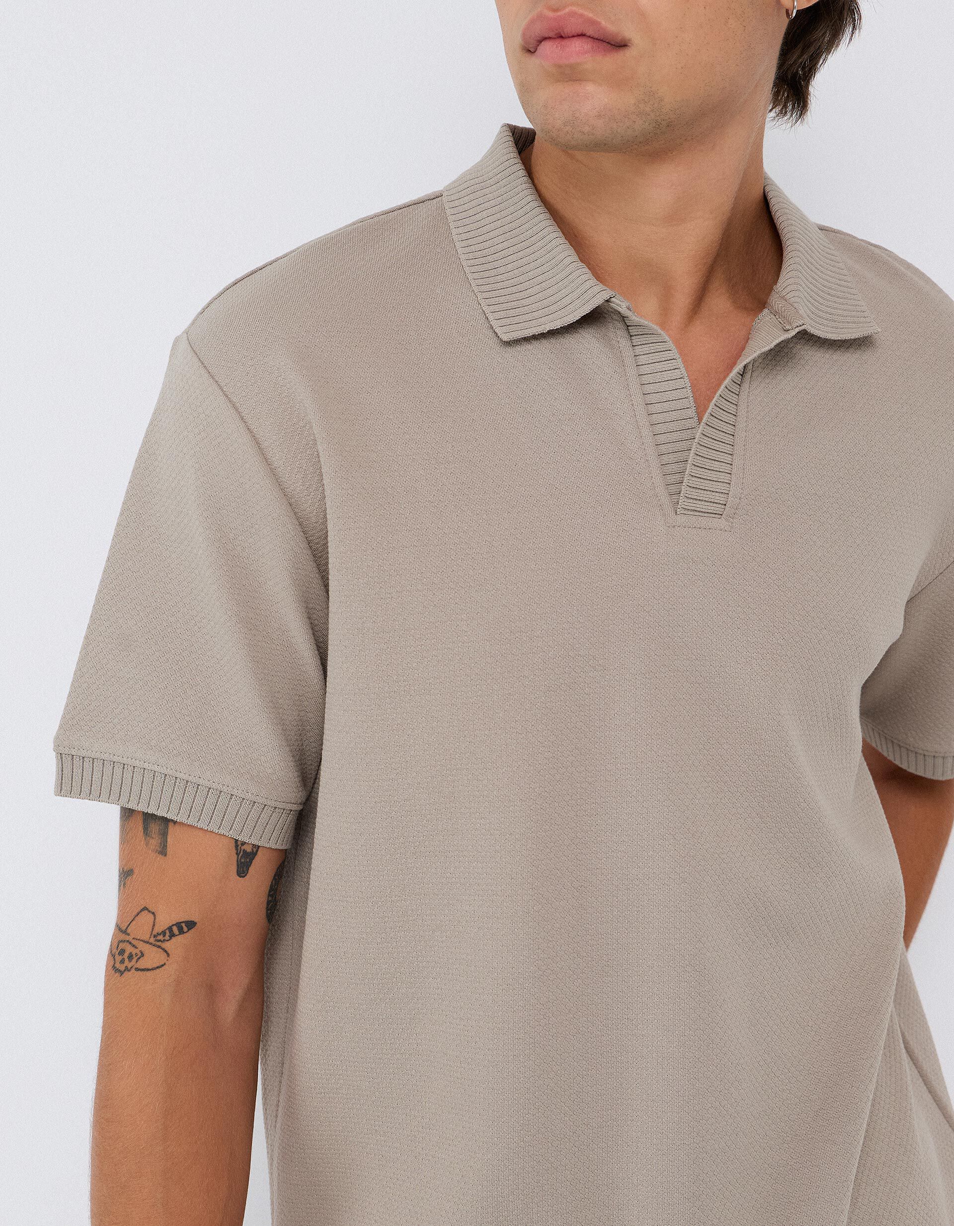 Comprar Online Polo Manga Curta, Homem, Bege Escuro
