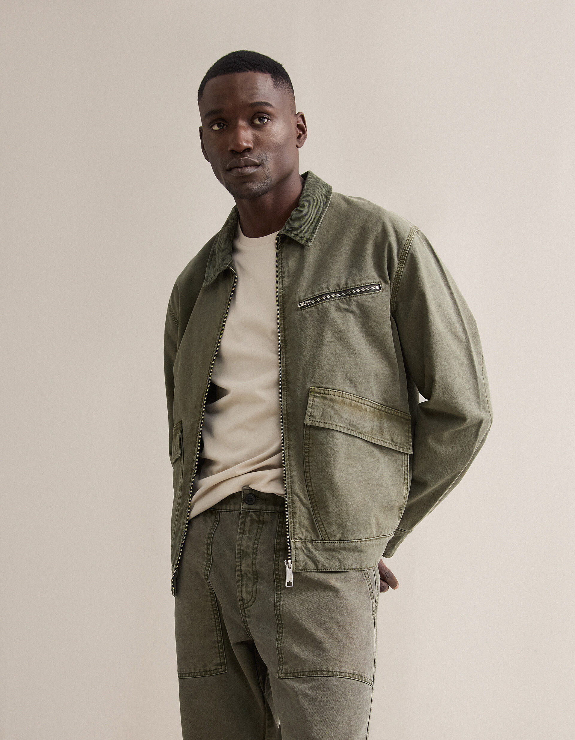 Comprar Online Casaco Canvas, Homem, Verde Escuro