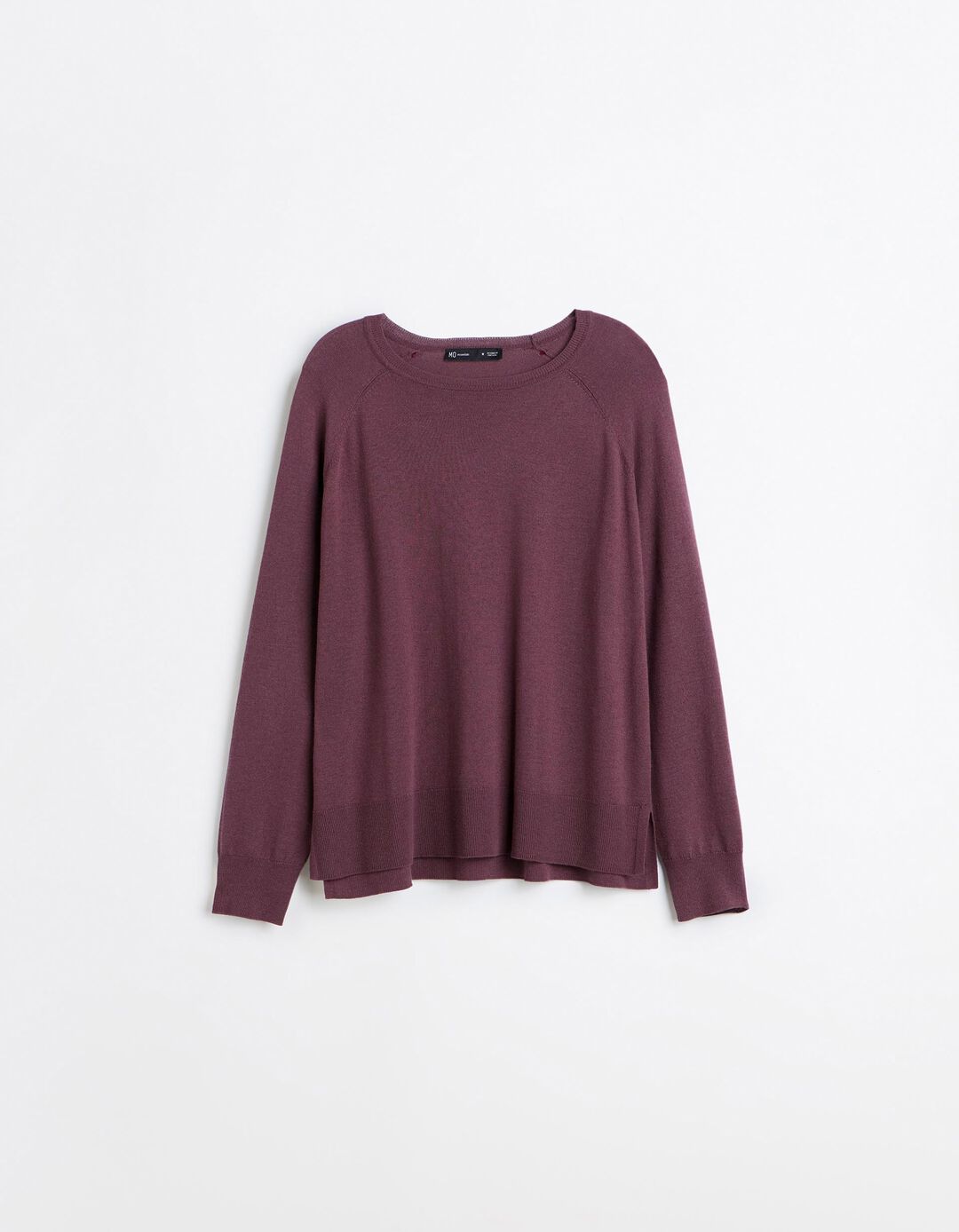 Sweater De Manga Comprida, Mulher, Roxo Escuro