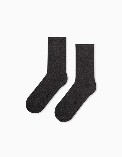 Fine Knit Socks, Men, Dark Grey