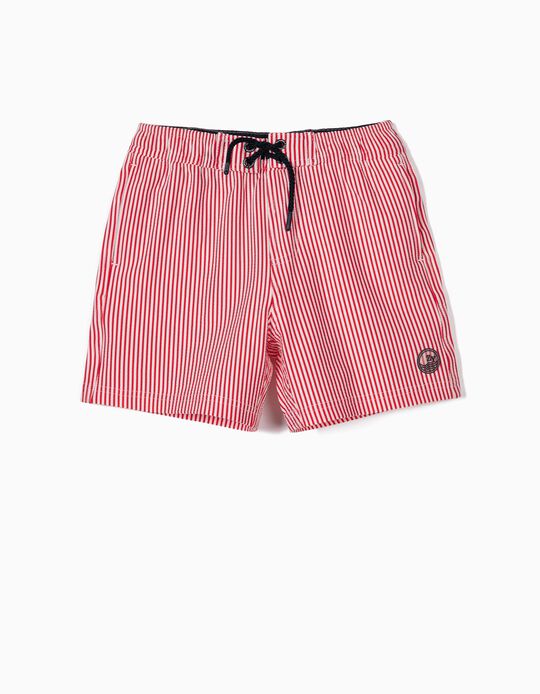 Cal&ccedil;&otilde;es de Banho para Menino 'B&S' Riscas Anti-UV 80, Vermelho