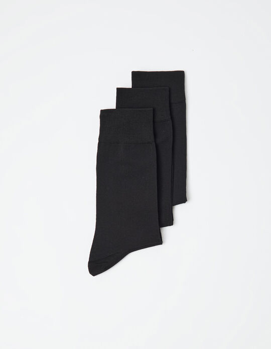 Comprar Online 3 Pairs of Cotton Blend Socks Pack, Men, Black