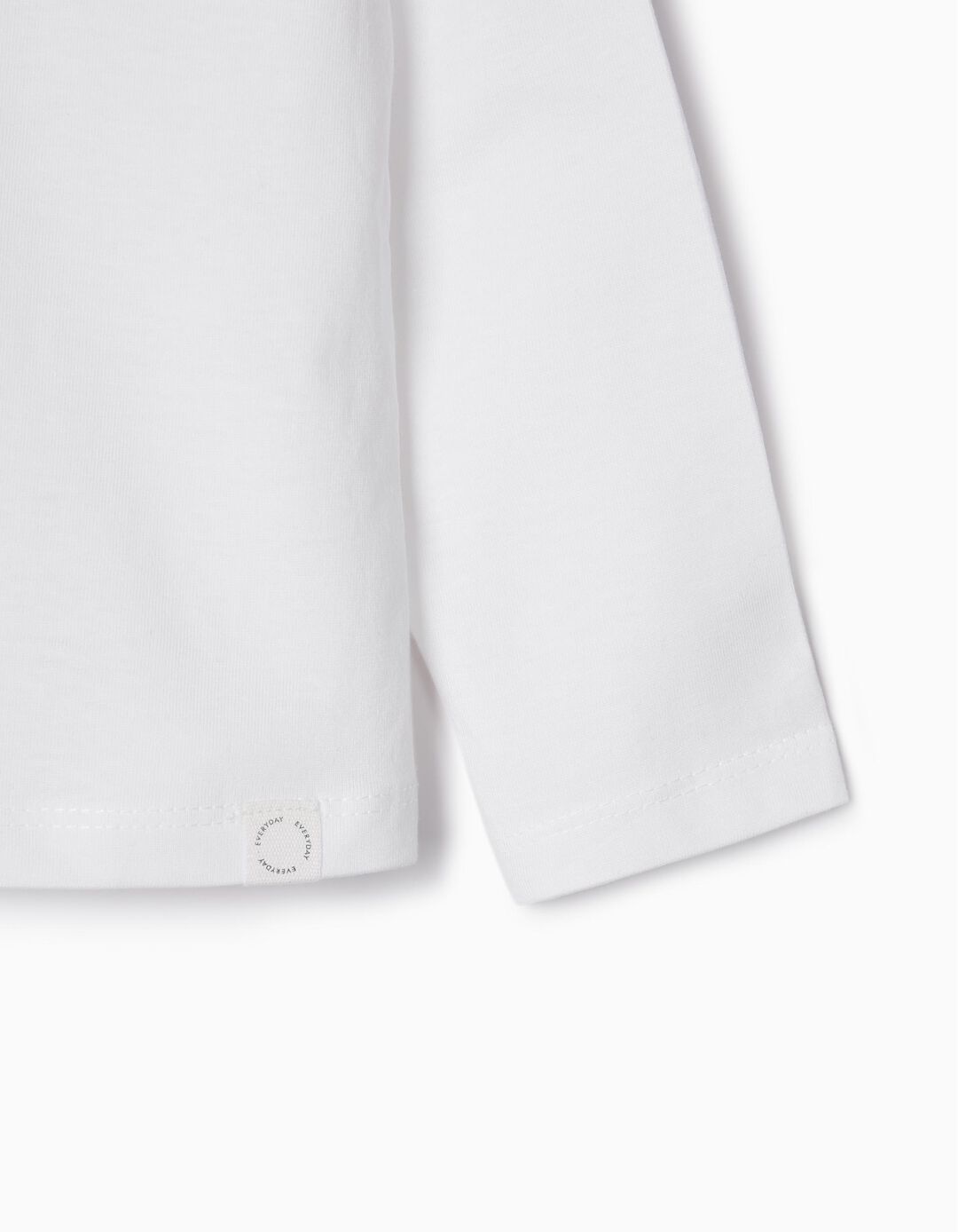 T-shirt de Manga Comprida, Beb&eacute; Menina, Branco