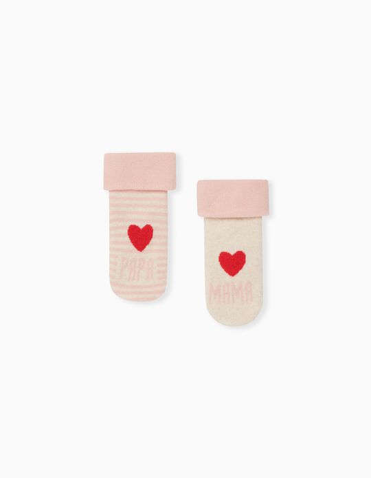 2 Pairs of Socks Pack, Baby Girls, Pink