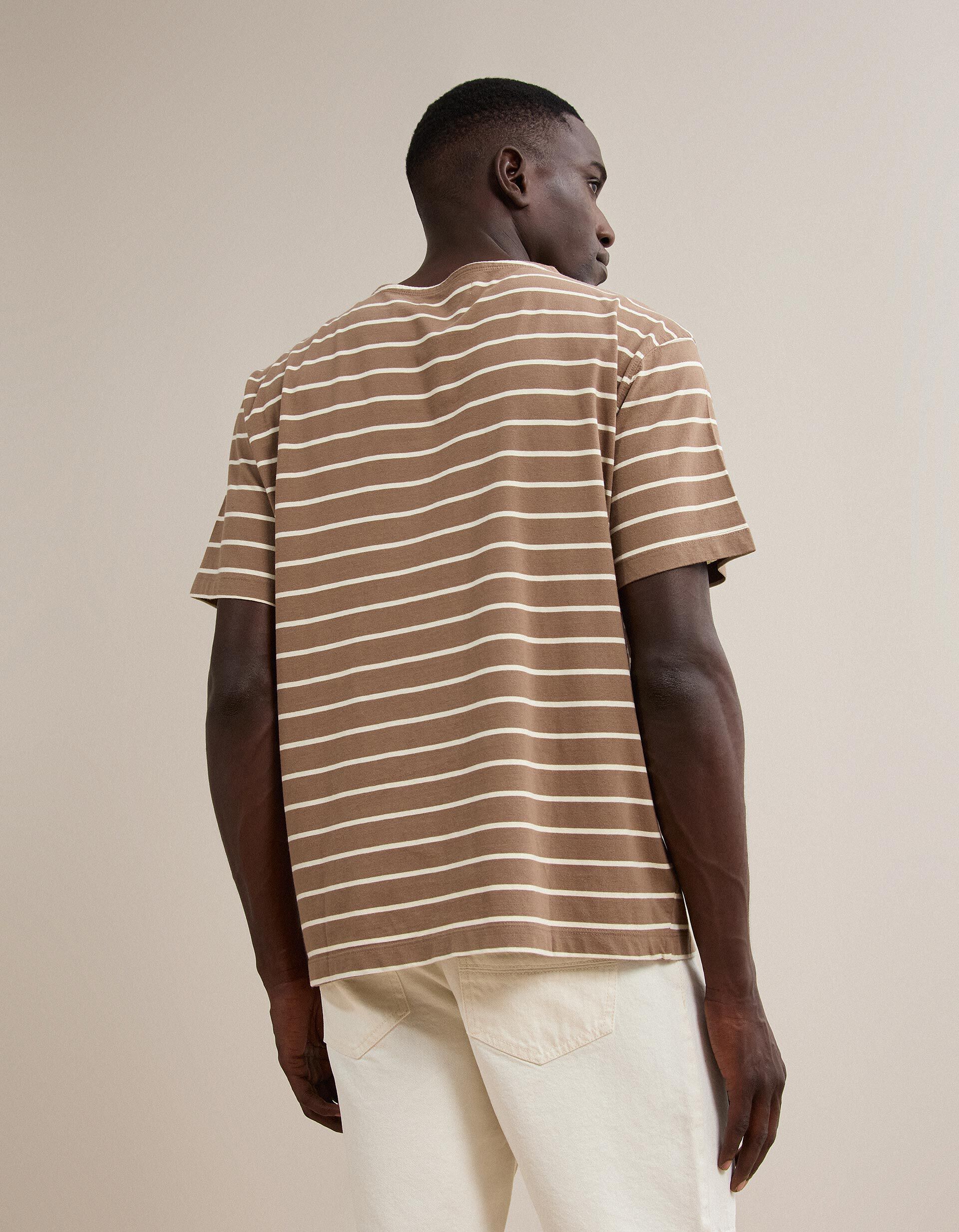 Comprar Online T-shirt &Agrave;s Riscas, Homem, Castanho