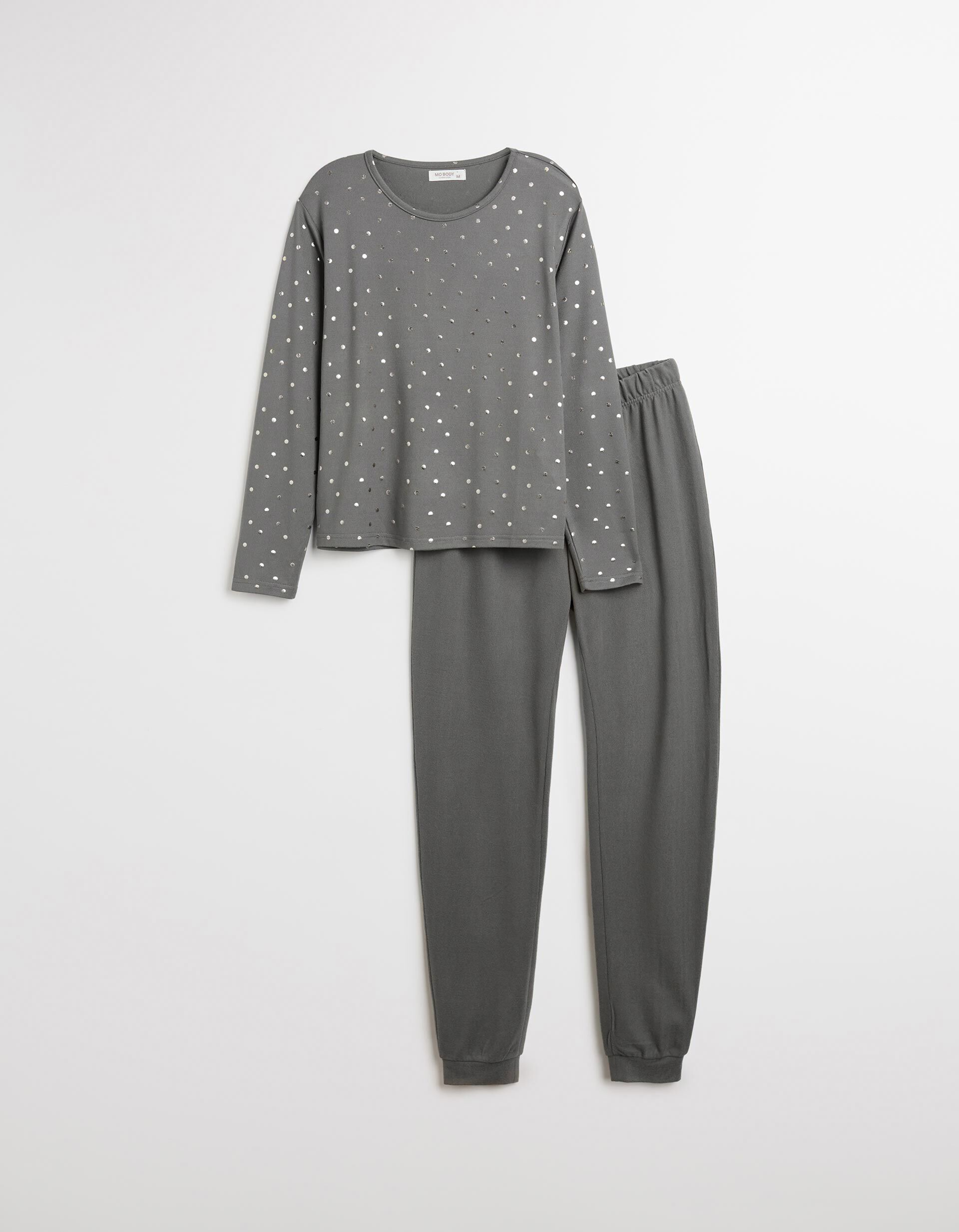 Comprar Online Pijama com Estampado Metalizado, Mulher, Cinzento Escuro