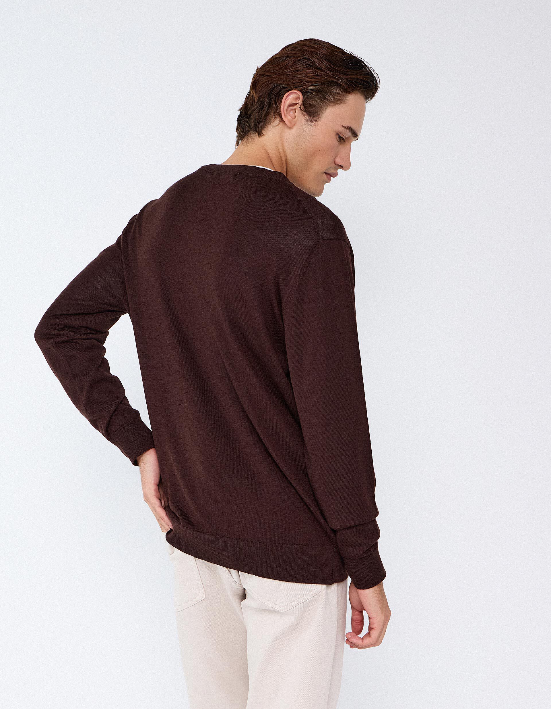 Comprar Online Camisola De L&atilde; Merino, Homem, Castanho Escuro