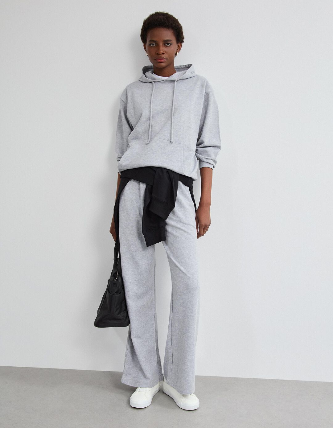 Sweatshirt Com Capuz, Mulher, Cinzento Claro