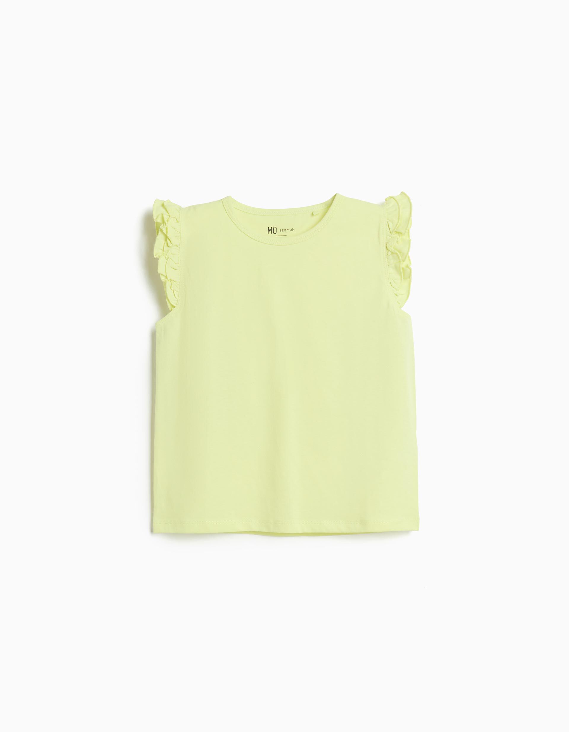 Comprar Online T-shirt Folhos, Menina, Amarelo Claro