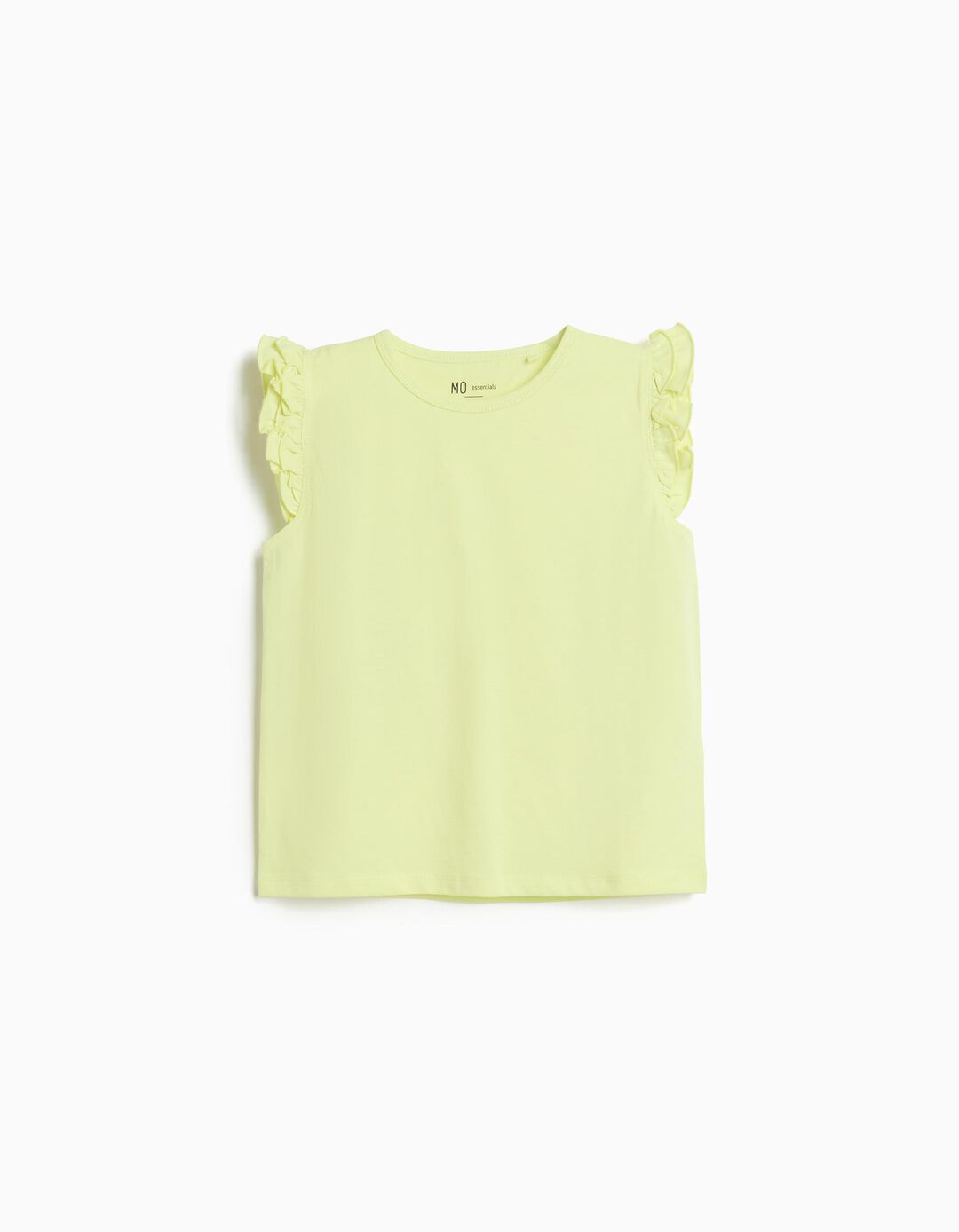 T-shirt Folhos, Menina, Amarelo Claro