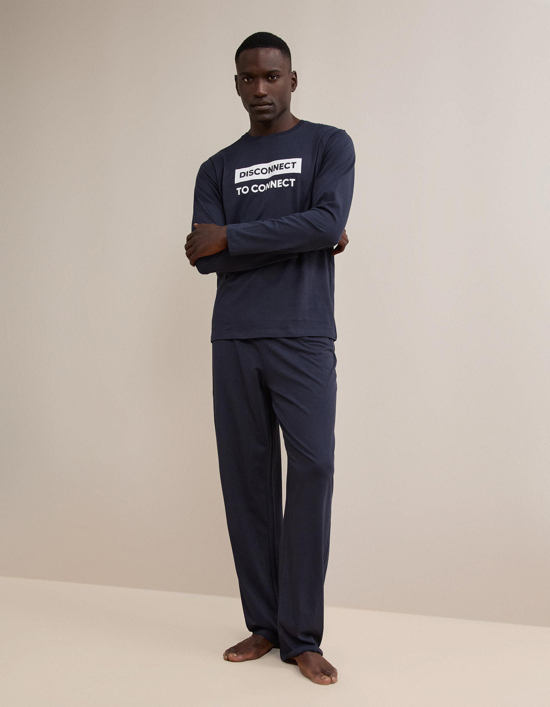Comprar Online Pijama Jersey Estampado, Homem, Azul Escuro