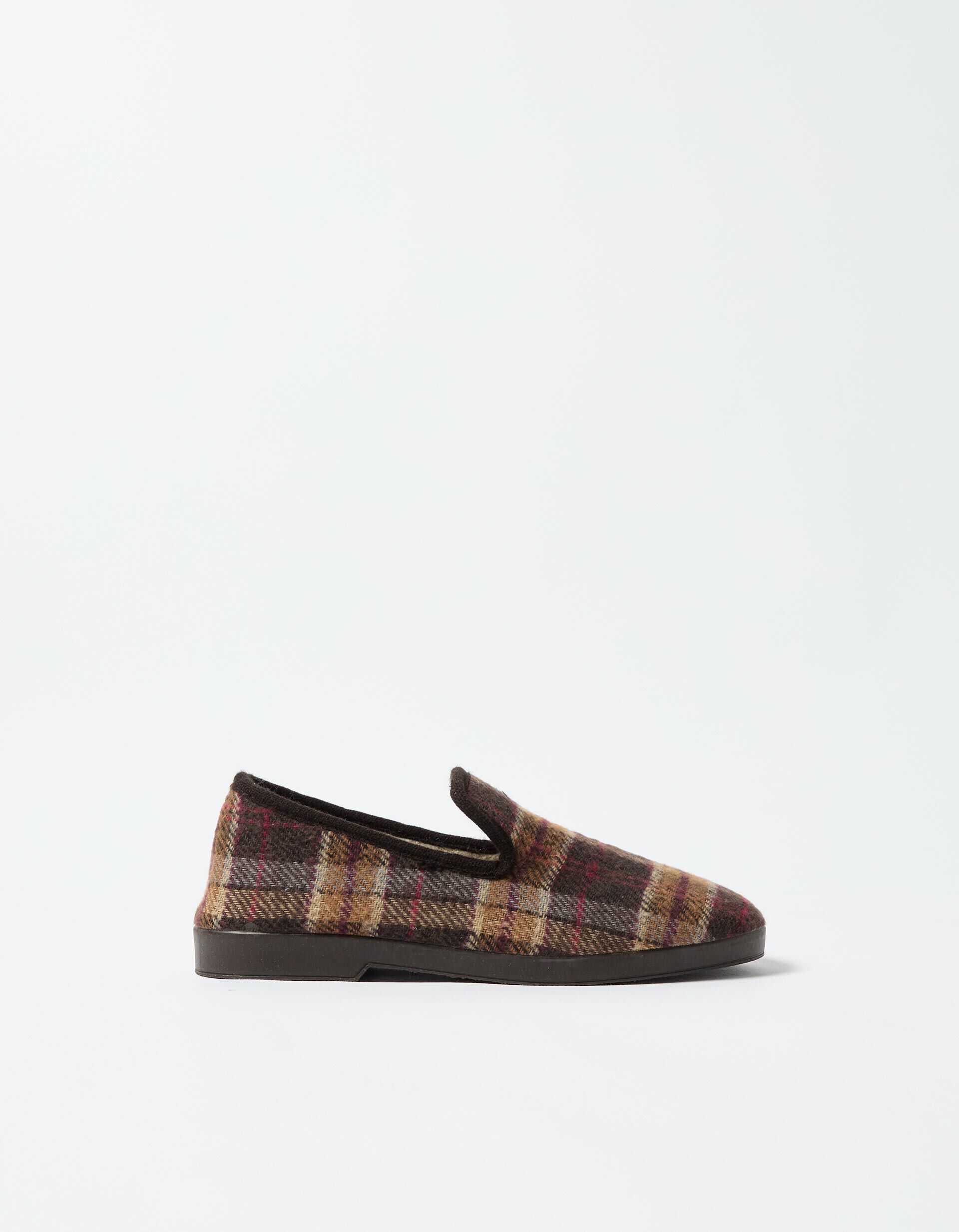 Comprar Online Pantufa Xadrez, Homem, Castanho 