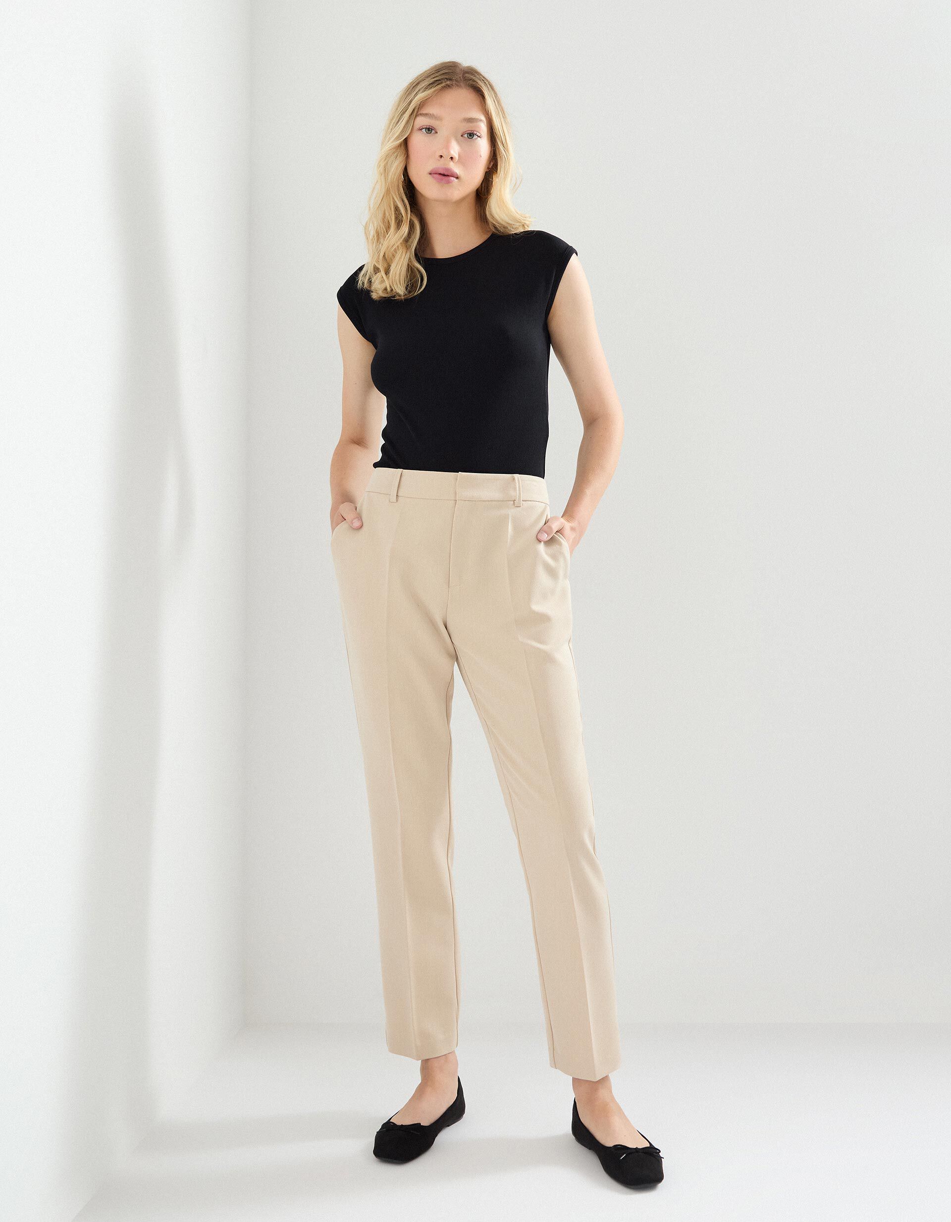 Comprar Online Cal&ccedil;as Tailored, Mulher, Bege