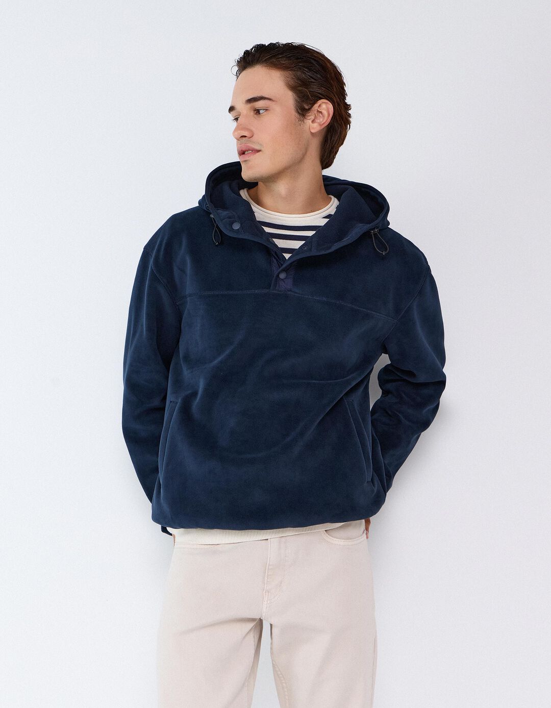 Sweatshirt Polar, Homem, Azul Escuro