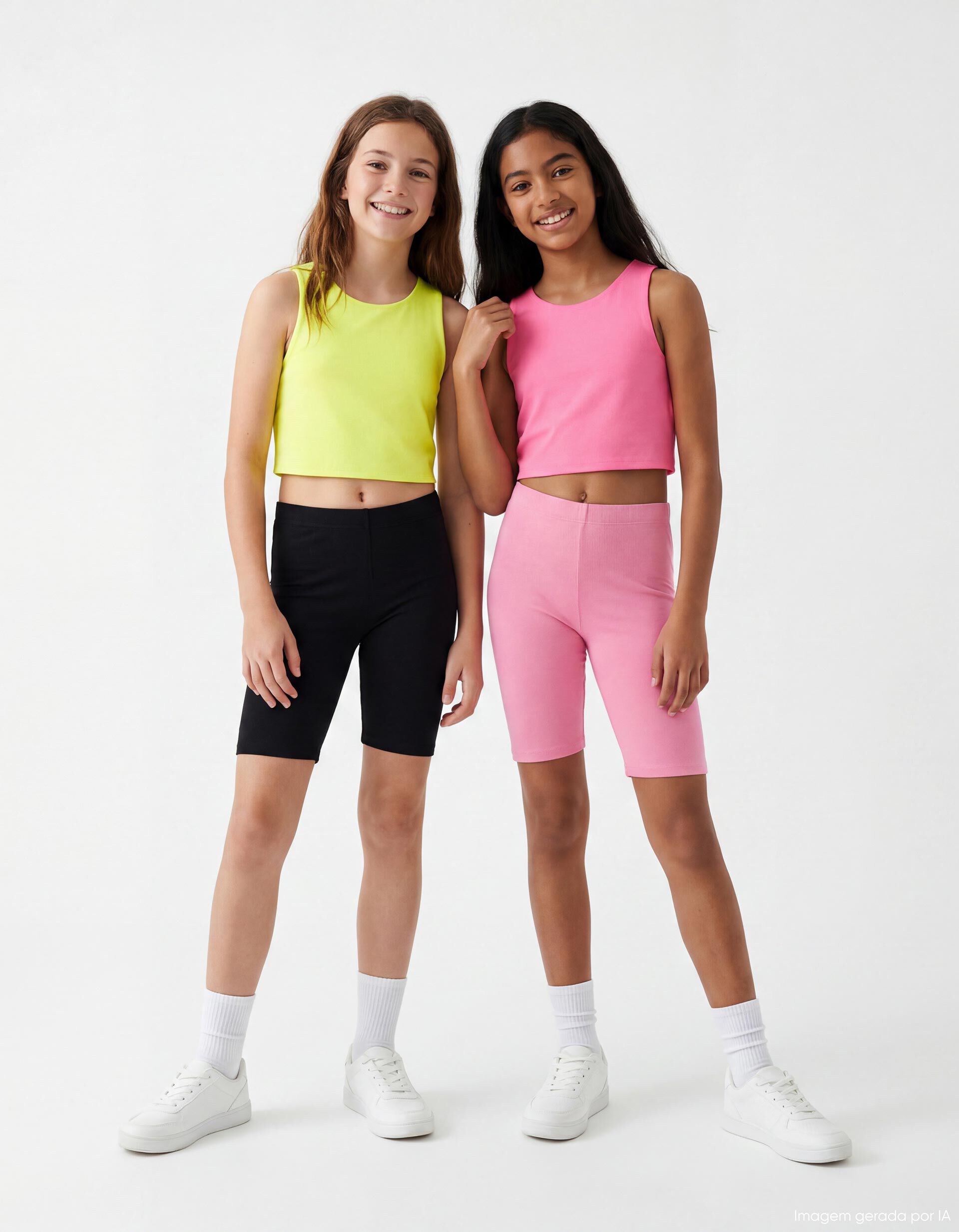 Pack 2 Leggings, Menina, Rosa