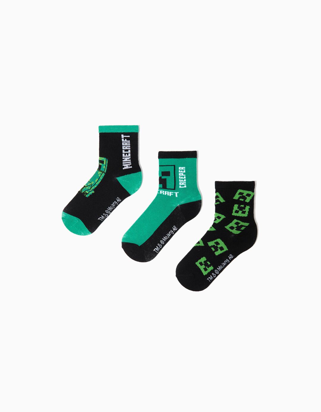 Pack 3 Meias 'Minecraft', Menino, Multicor