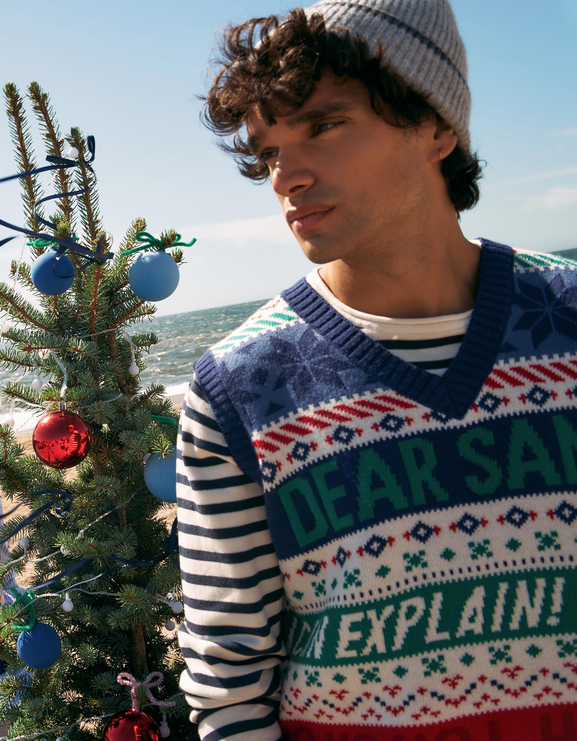 Comprar Online Colete De Natal, Homem, Azul Escuro