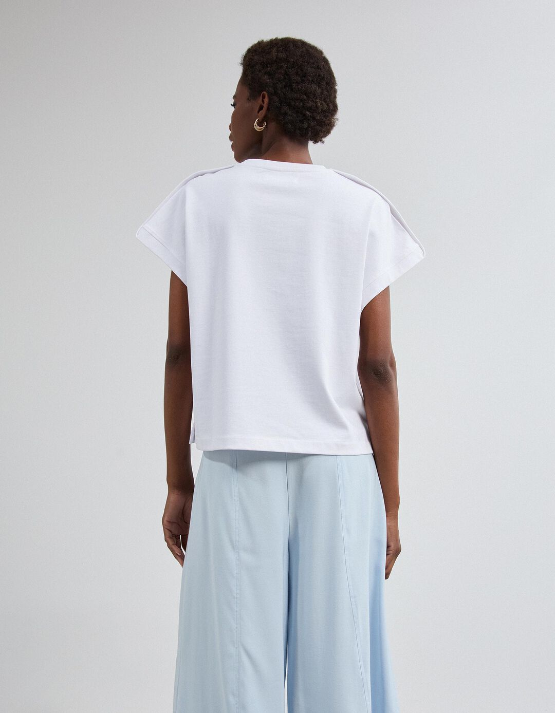 T-shirt Com Detalhe, Mulher, Branco