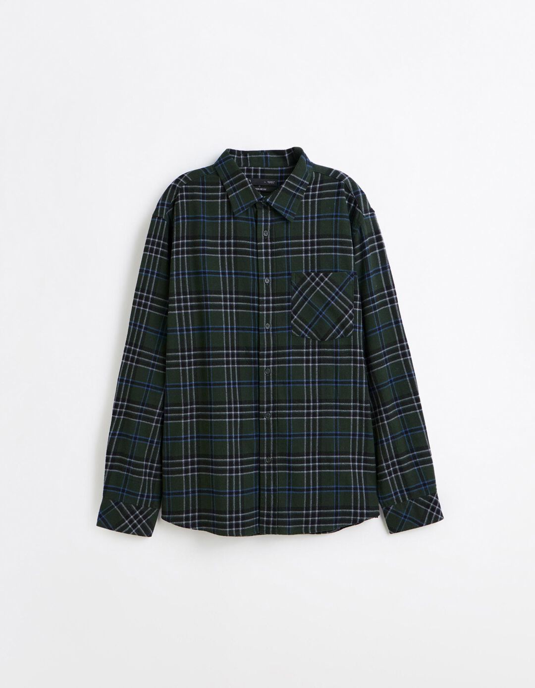 Camisa De Flanela Xadrez, Homem, Verde Escuro