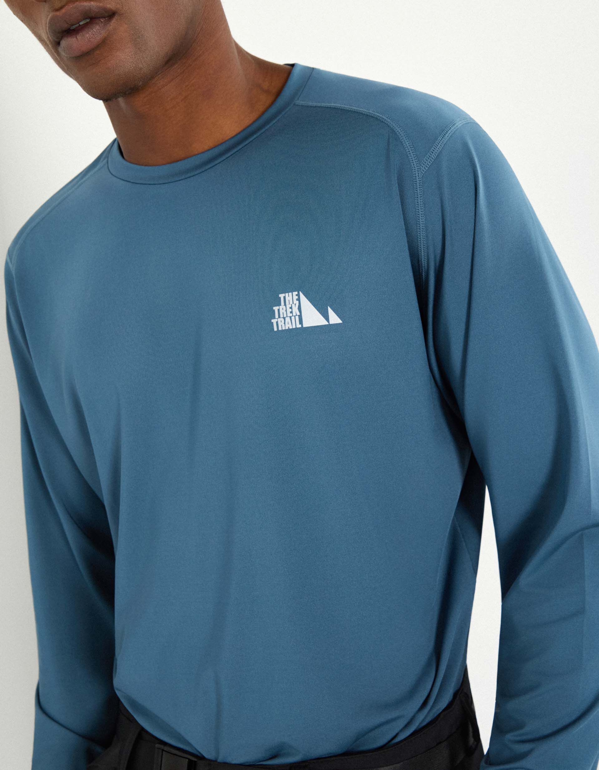 Comprar Online T-shirt Manga Comprida de Desporto, Homem, Azul Escuro