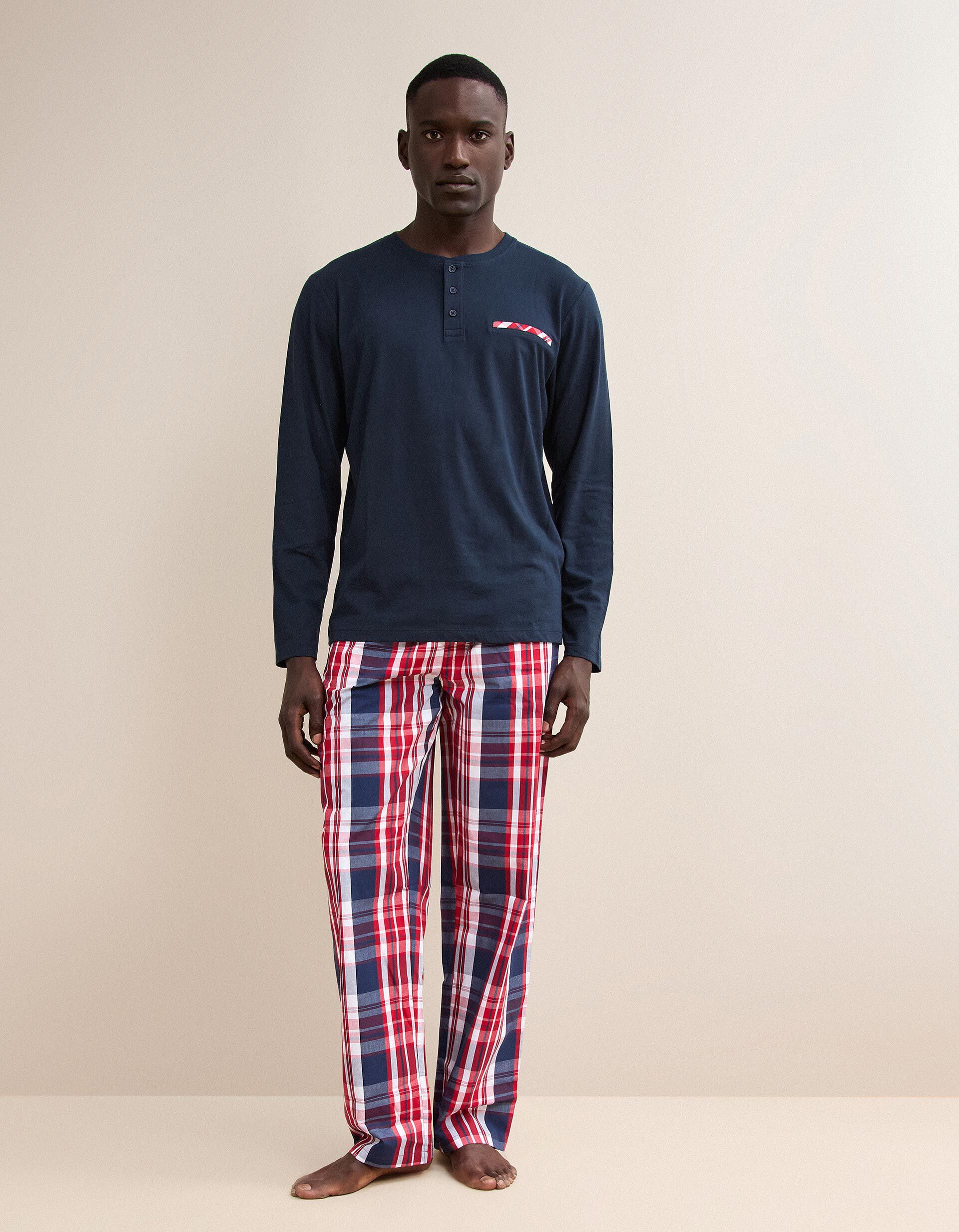 Comprar Online Pijama Xadrez, Homem, Azul Escuro