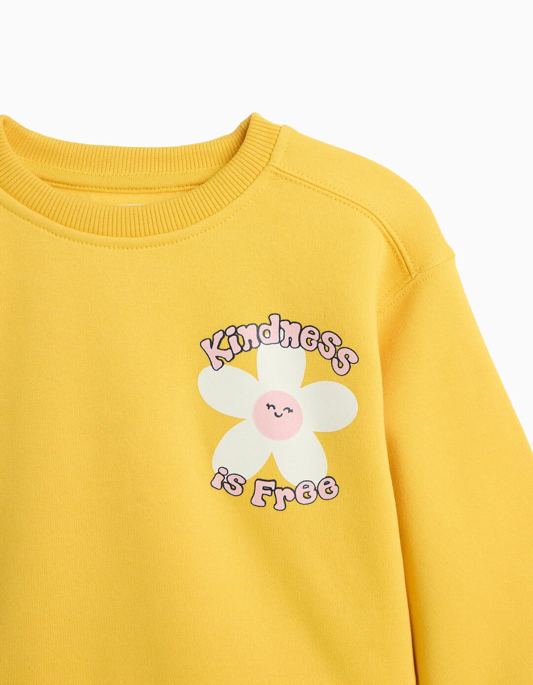 Sweatshirt De Felpa Estampada, Menina, Amarelo
