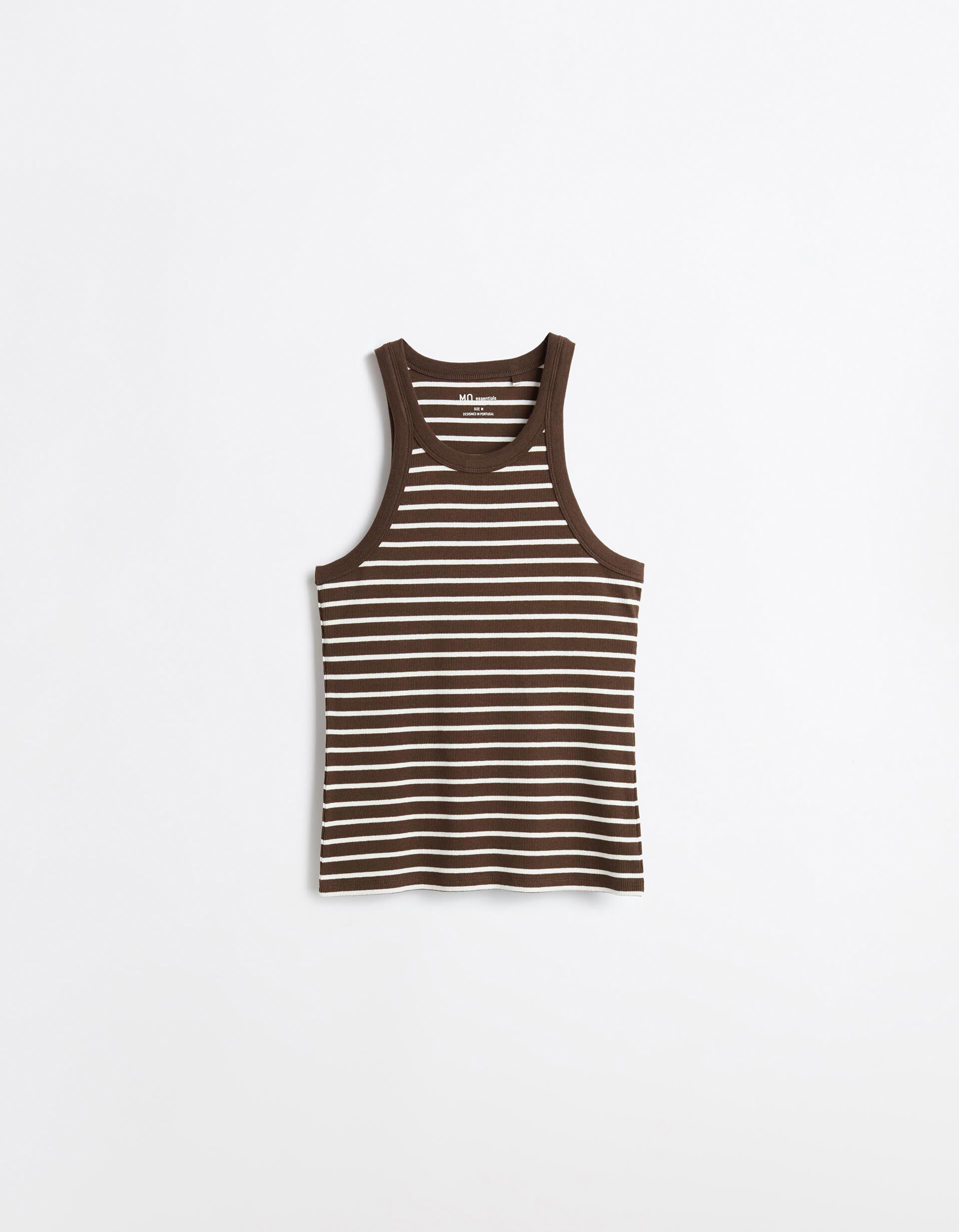 Comprar Online Tank Top Canelado, Mulher, Castanho Escuro