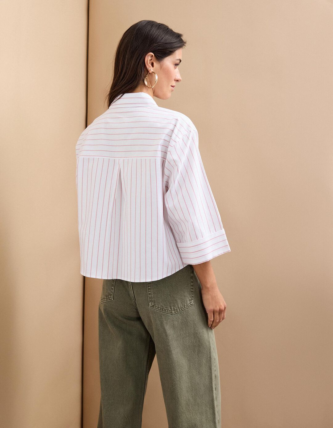 Camisa Oxford às Riscas, Mulher, Erosa