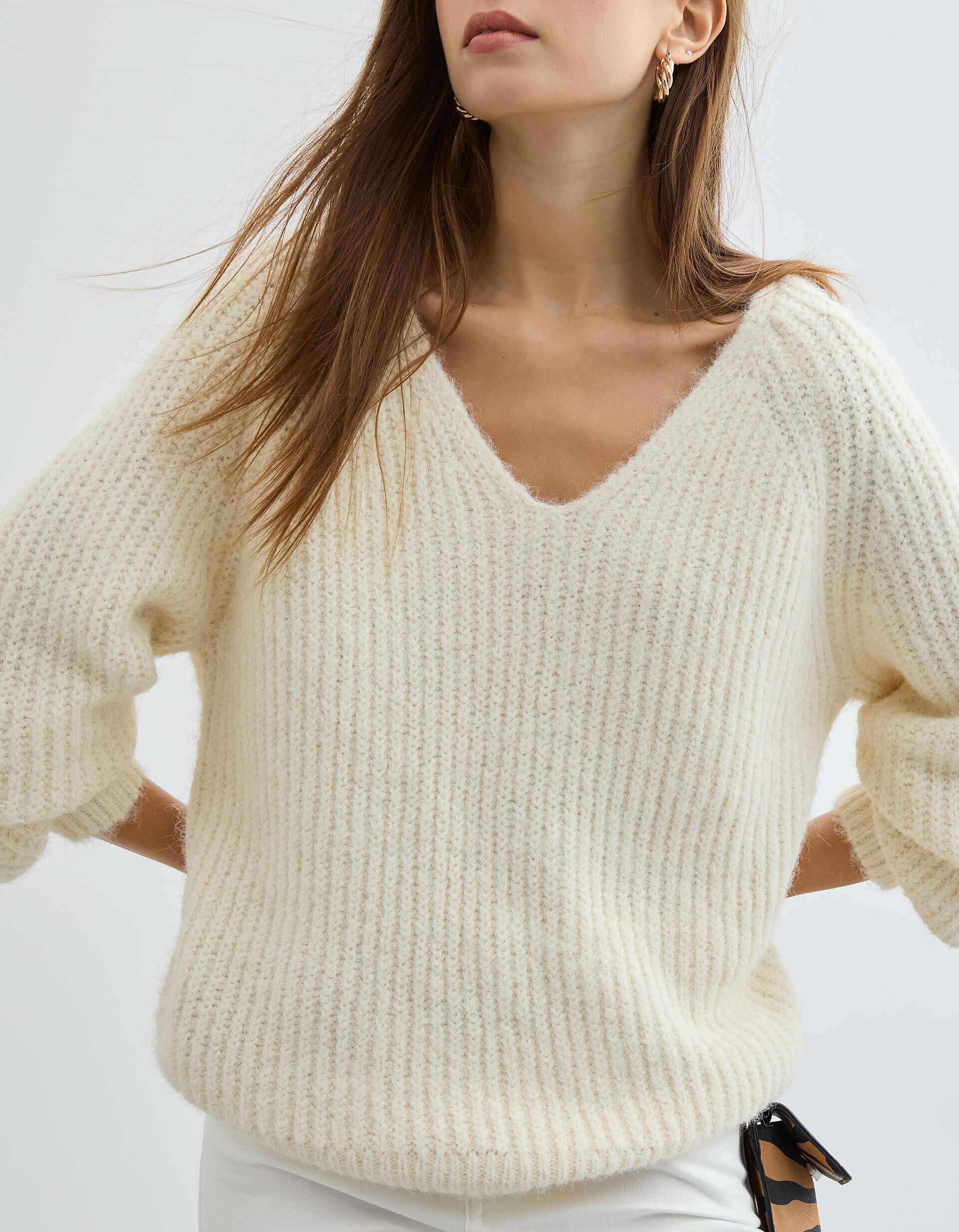 Comprar Online Camisola com L&atilde;, Mulher, Cru