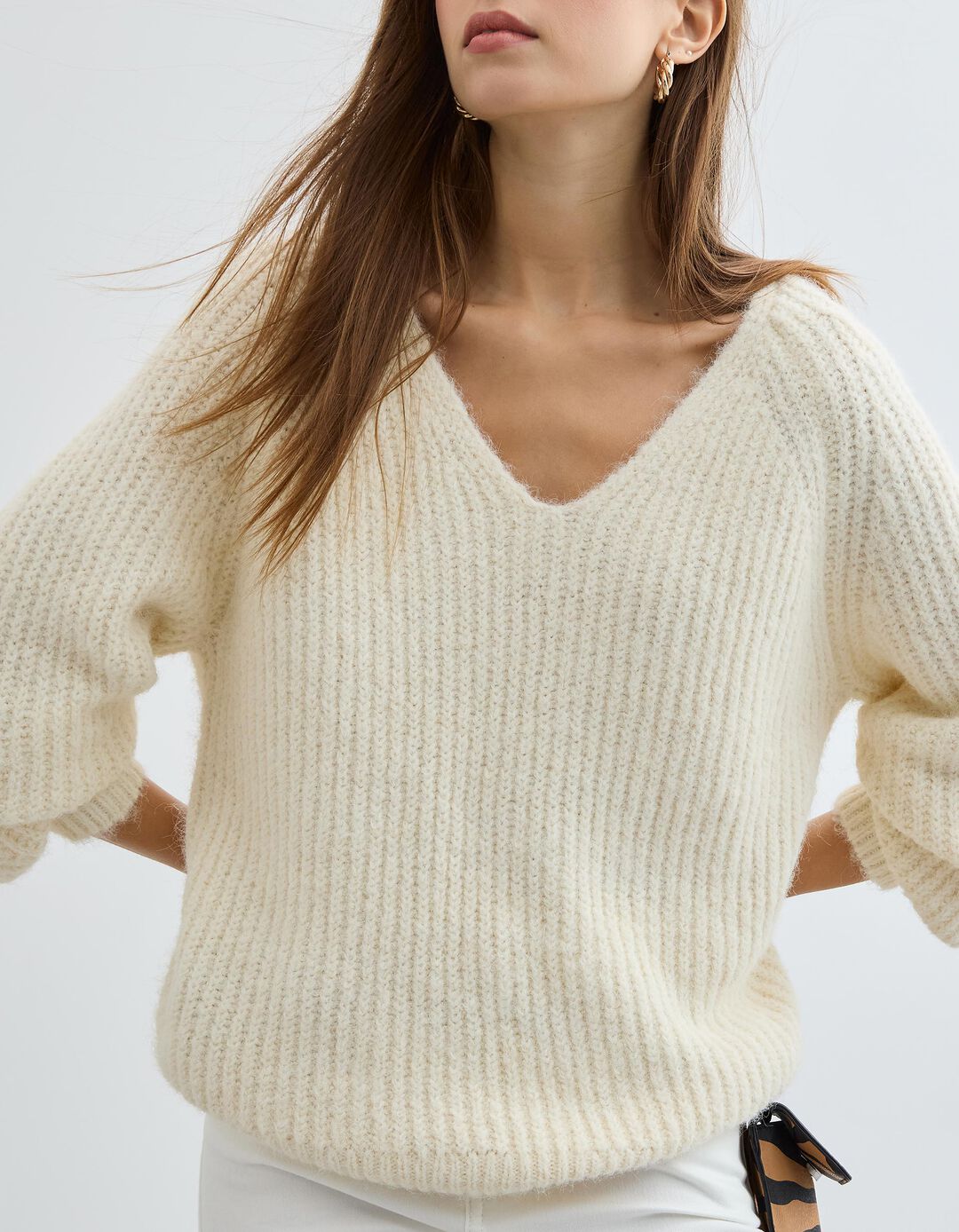 Camisola com L&atilde;, Mulher, Cru