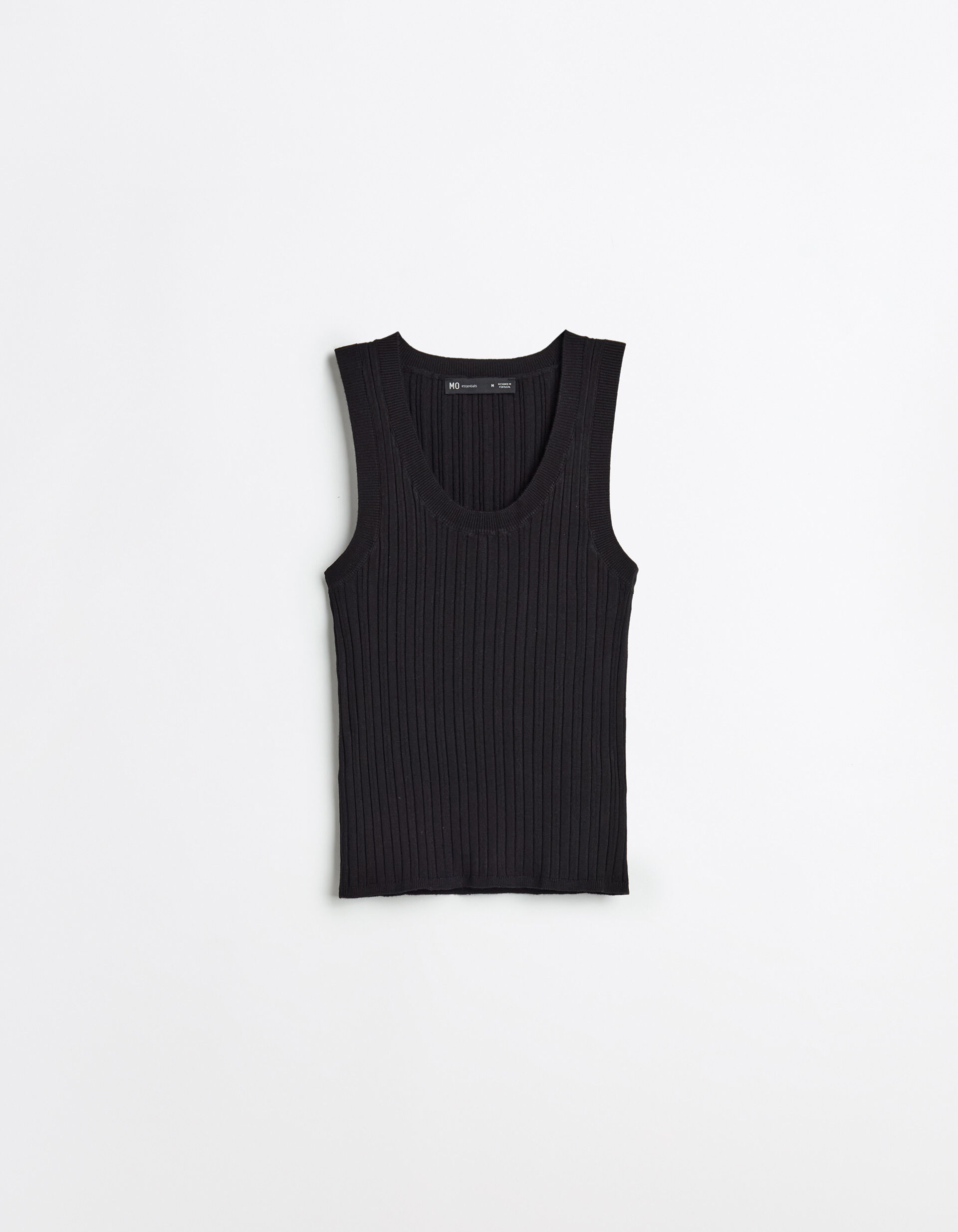 Comprar Online Top de Malha Canelada, Mulher, Preto