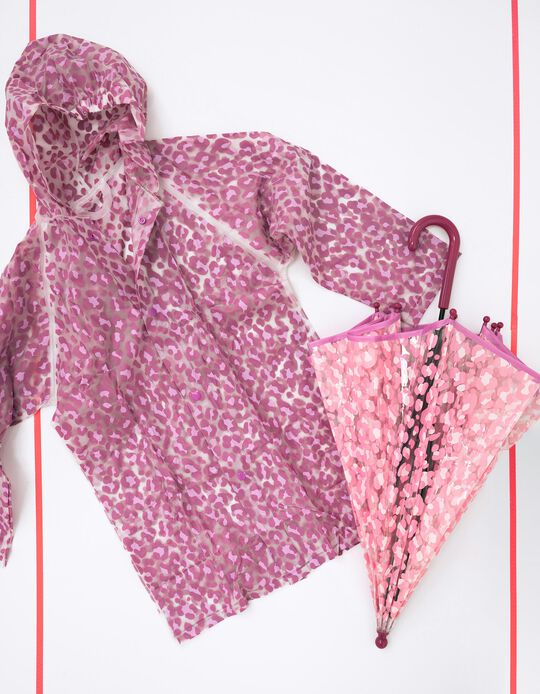 Comprar Online Capa De Chuva Animal Print, Menina, Rosa