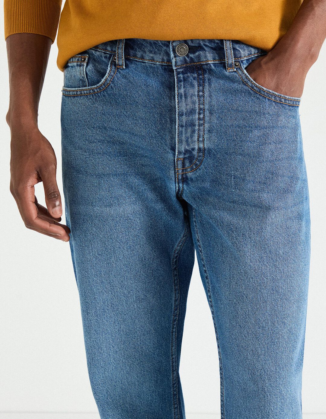 Calças de Ganga 'Straight Fit', Homem, Azul